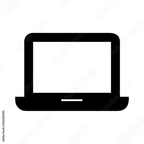 Laptop computer vector icon for technology business and personal use digital device design element