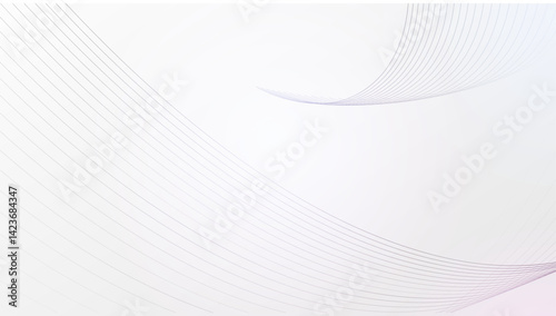 White Vector Background with Thin Wavy Stripes