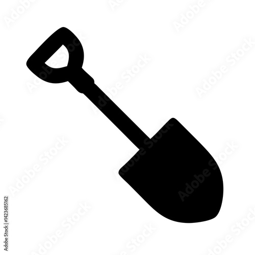 Isolated black shovel vector illustration for gardening digging and construction work equipment