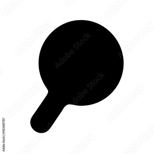 Vector graphic of a black hand mirror silhouette for beauty and personal care product design needs