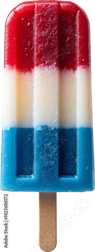Obraz na płótnie Vibrant Red, White, and Blue Popsicle Isolated on Transparent Background for Summer Marketing and Patriotic Promotions w salonie