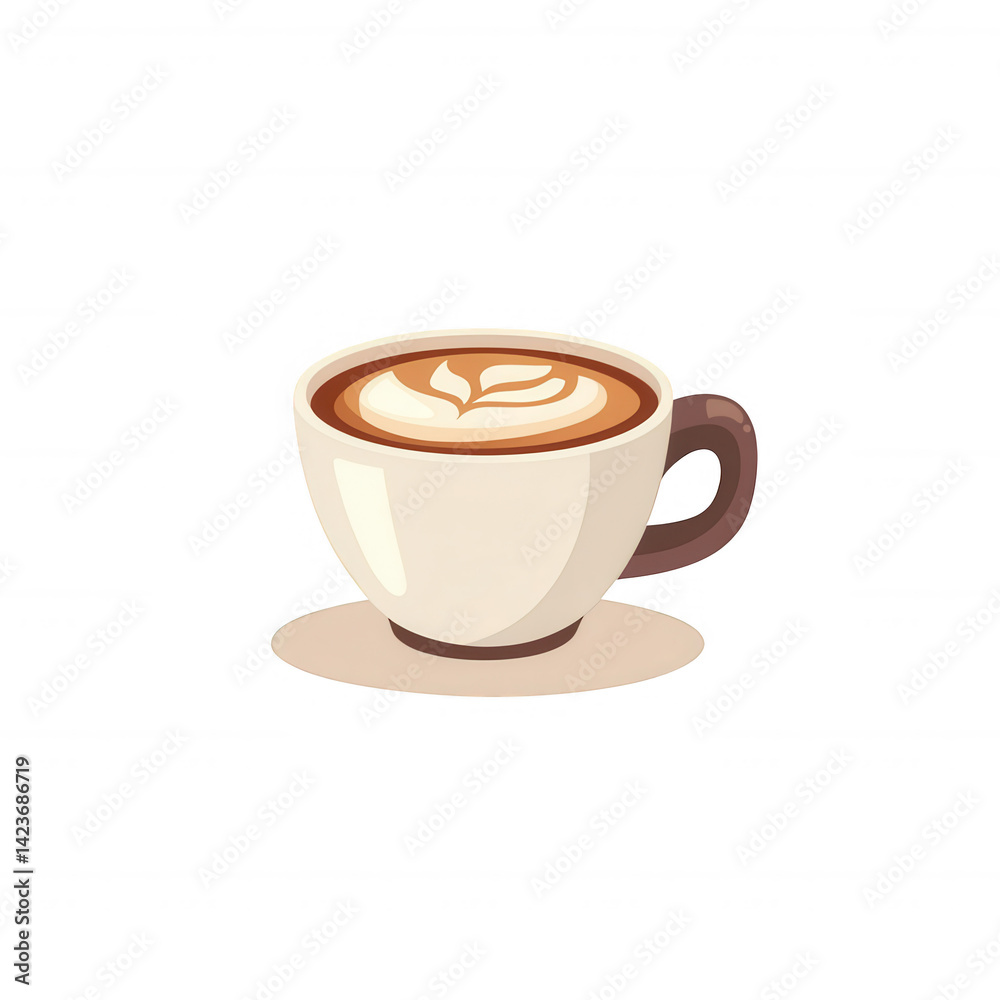 A beautifully designed coffee cup with latte art, featuring rich brown hues and a warm, inviting appearance, perfect for coffee lovers and cozy settings. A beautifully designed coffee cup with latte art, featuring rich brown hues and a warm, inviting appearance, perfect for coffee lovers and cozy settings.