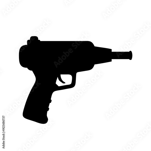 Download high quality black silhouette gun pistol firearm vector illustration for free use online