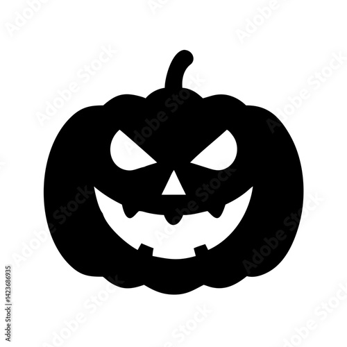 Download halloween pumpkin vector icon scary jack o lantern silhouette for october party design