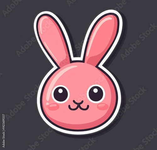 Obraz na płótnie Adorable Cartoon Rabbit: A Charming and Whimsical Bunny Illustration - Perfect for Children's Books, Greeting Cards, and More! w salonie