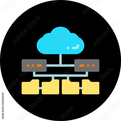 Cloud and Server Data icon vector illustration
