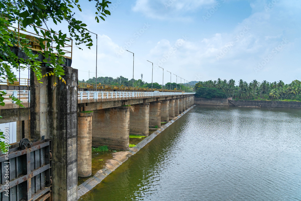 Oorkkadav Chaliyar regulator-cum bridge. Viewpoint is located at, Kozhikode, Kerala, India. 18 April 2025. Oorkkadav Chaliyar regulator-cum bridge. Viewpoint is located at, Kozhikode, Kerala, India. 18 April 2025.