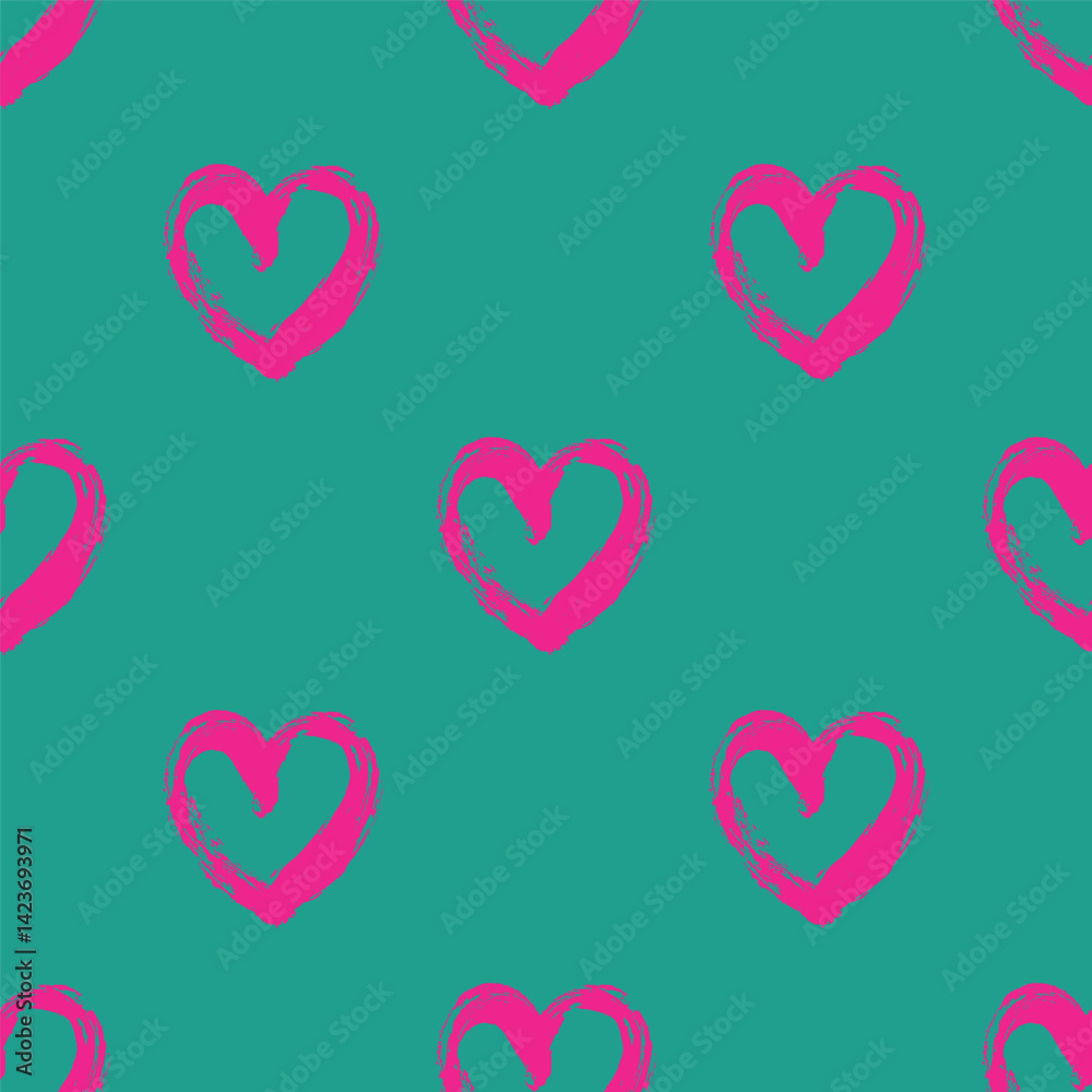 Seamless pattern with hand drawn heart doodle for decorative print, wrapping paper, greeting cards and fabric Seamless pattern with hand drawn heart doodle for decorative print, wrapping paper, greeting cards and fabric