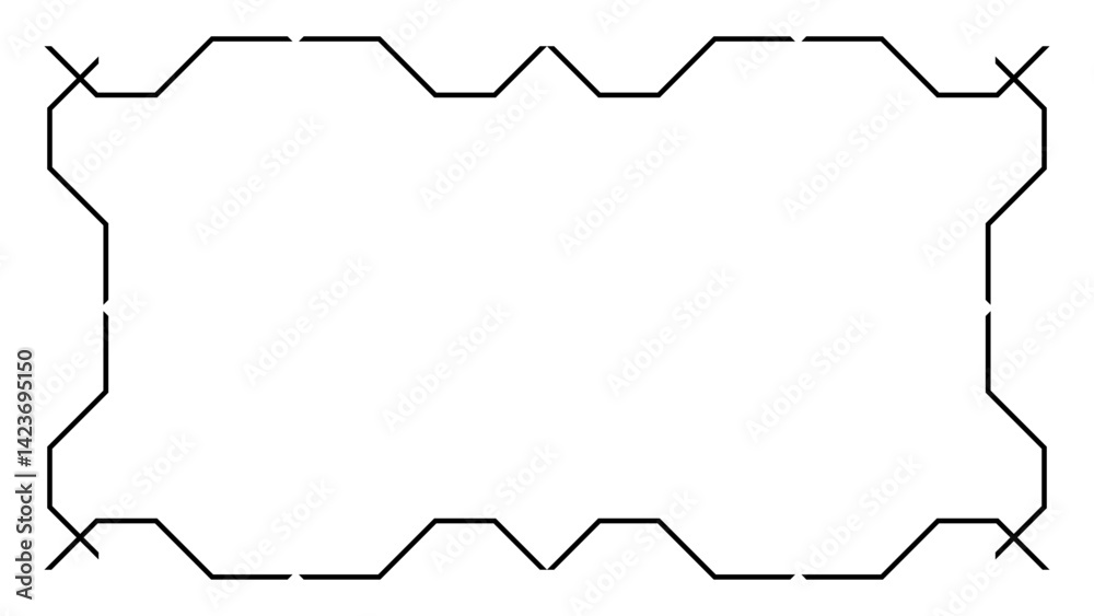 Naklejka premium A copy space with futuristic, high-tech, and simple line border of frame.