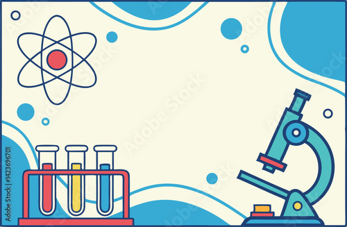 Colorful Chemistry Lab Scientific Glassware Illustration