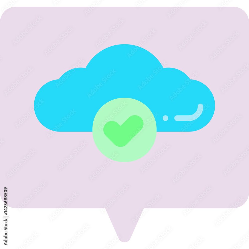 Verified Cloud icon vector illustration Verified Cloud icon vector illustration