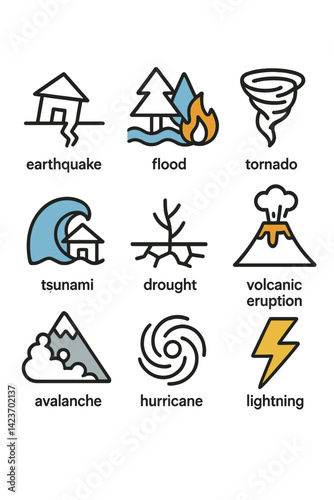 Occurrences of severe weather conditions and disastrous events are represented