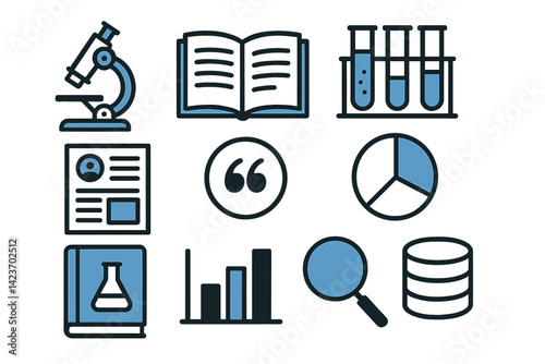 Tools and elements used in scholarly research and scientific study