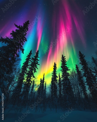 Wallpaper Mural The colorful aurora borealis is dancing in the sky Torontodigital.ca