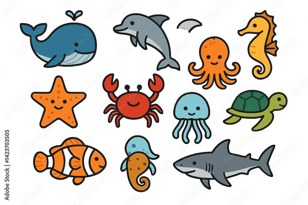 Sea animals found in oceans and coral reef ecosystems