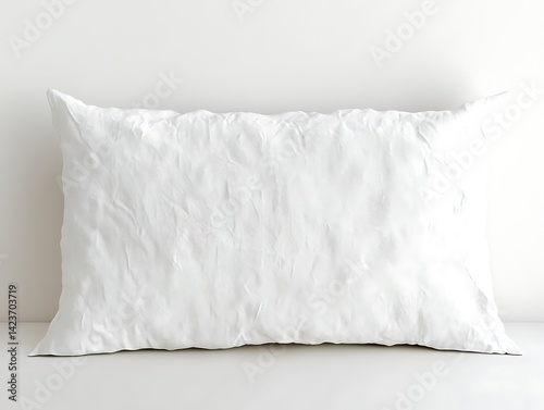 Obraz na płótnie White Pillow On White Surface Demonstrating Detailed Texture and Minimalist Design w salonie