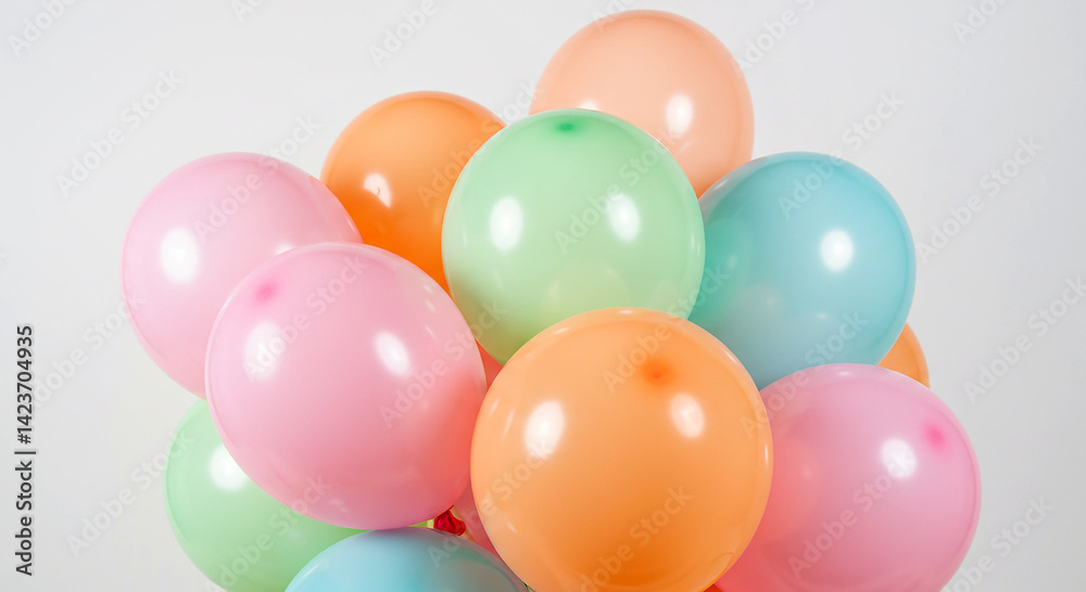 custom made wallpaper toronto digitalColorful balloons cluster. Pastel balloons for party. Pink orange blue green balloons float. Celebration balloons bouquet. Group of balloons on light background. Festive shiny balloons bunch.