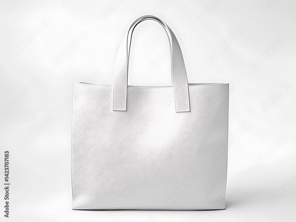 White Tote Bag Front View on a Light Background for Product Display