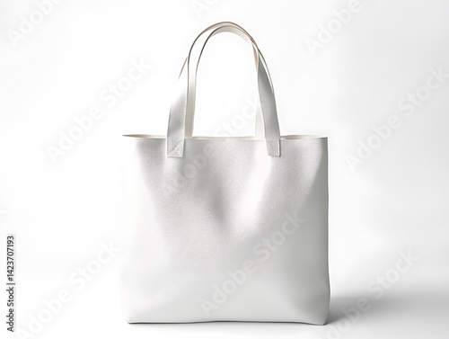 Obraz na płótnie White Tote Bag Isolated On White Background With Modern Design and Simple Structure w salonie