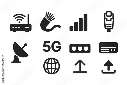 Icons representing various ways to connect to the internet