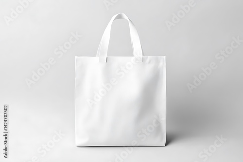 Obraz na płótnie White Tote Bag Mockup Isolated Against A Neutral Background For Branding w salonie