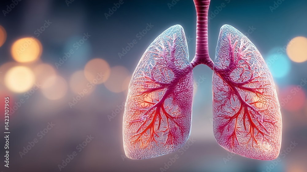Fototapeta premium Human Respiratory System Focus