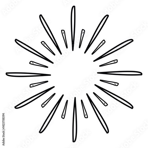 Like the projection of black and white rays, the abstract vector twists in a perpetual rotation, offering a mesmerizing display of movement and light.

