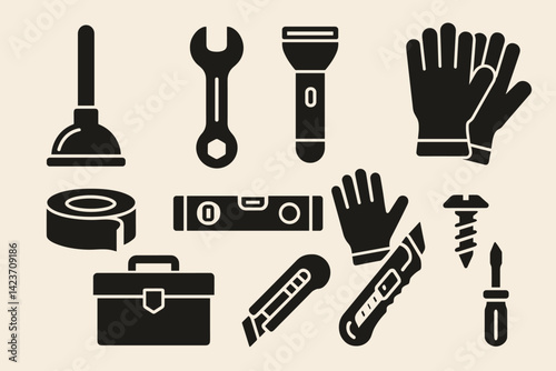 Tools and supplies utilized for home repairs and upkeep