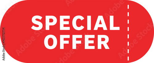 special offer ticket badge vector with bold text