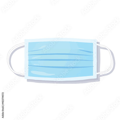 Medical mask illustration on white background, health safety concept