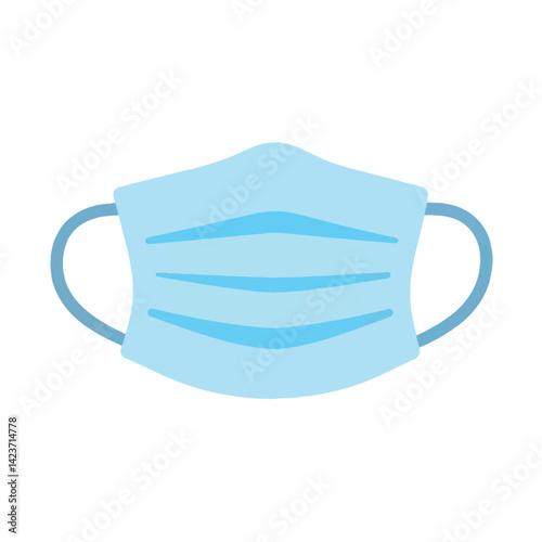 Simple blue medical mask on white background, health safety concept