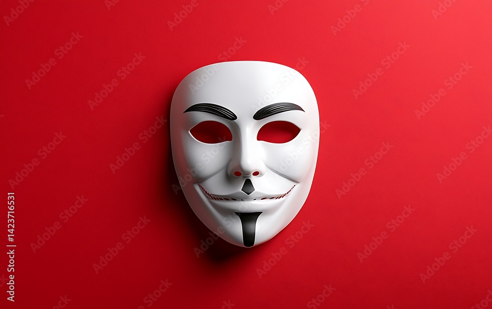 Mask on Red Background