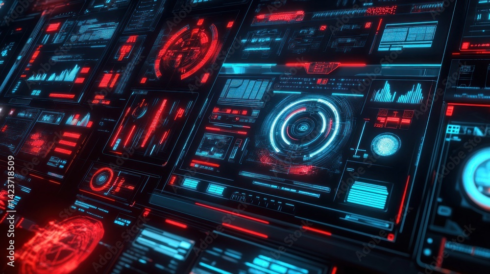 Obraz premium Futuristic interface displays data