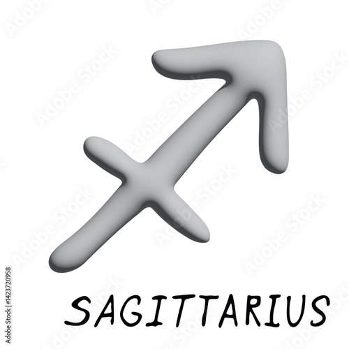 3d sagittarius zodiac sign Esoteric symbol Astrology clipart Element for design