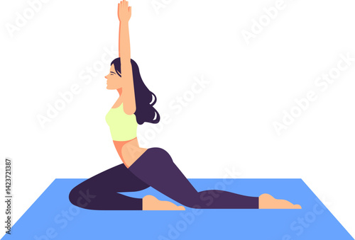 Woman Practicing Yoga Pose on Mat
