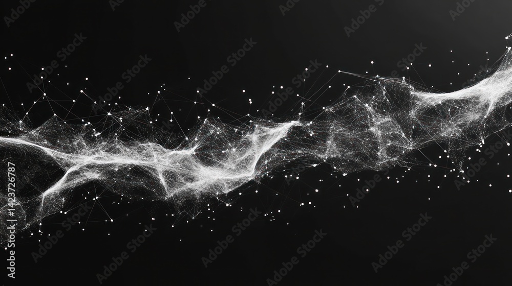 Fototapeta premium Abstract network flow on dark background