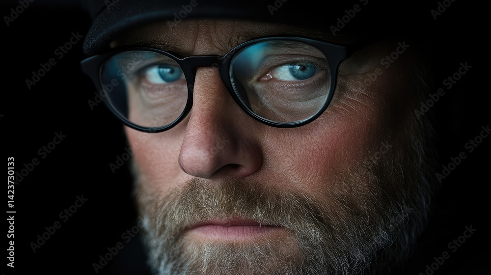 Close-up portrait of a man with a serious expression Close-up portrait of a man with a serious expression