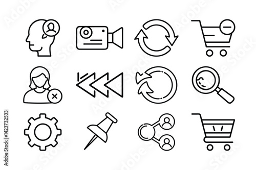 Outline Icon Vector Illustrations on a White Background