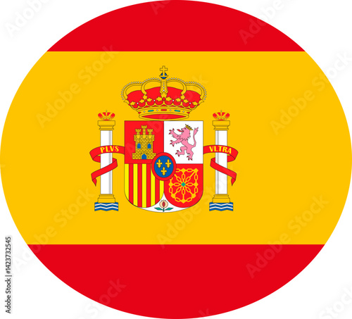Spain County Map And Flag Design