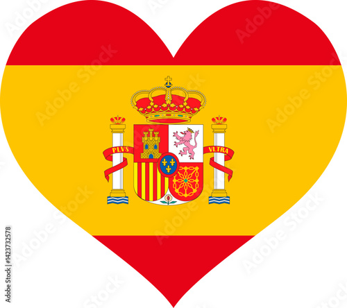 Spain County Map And Flag Design