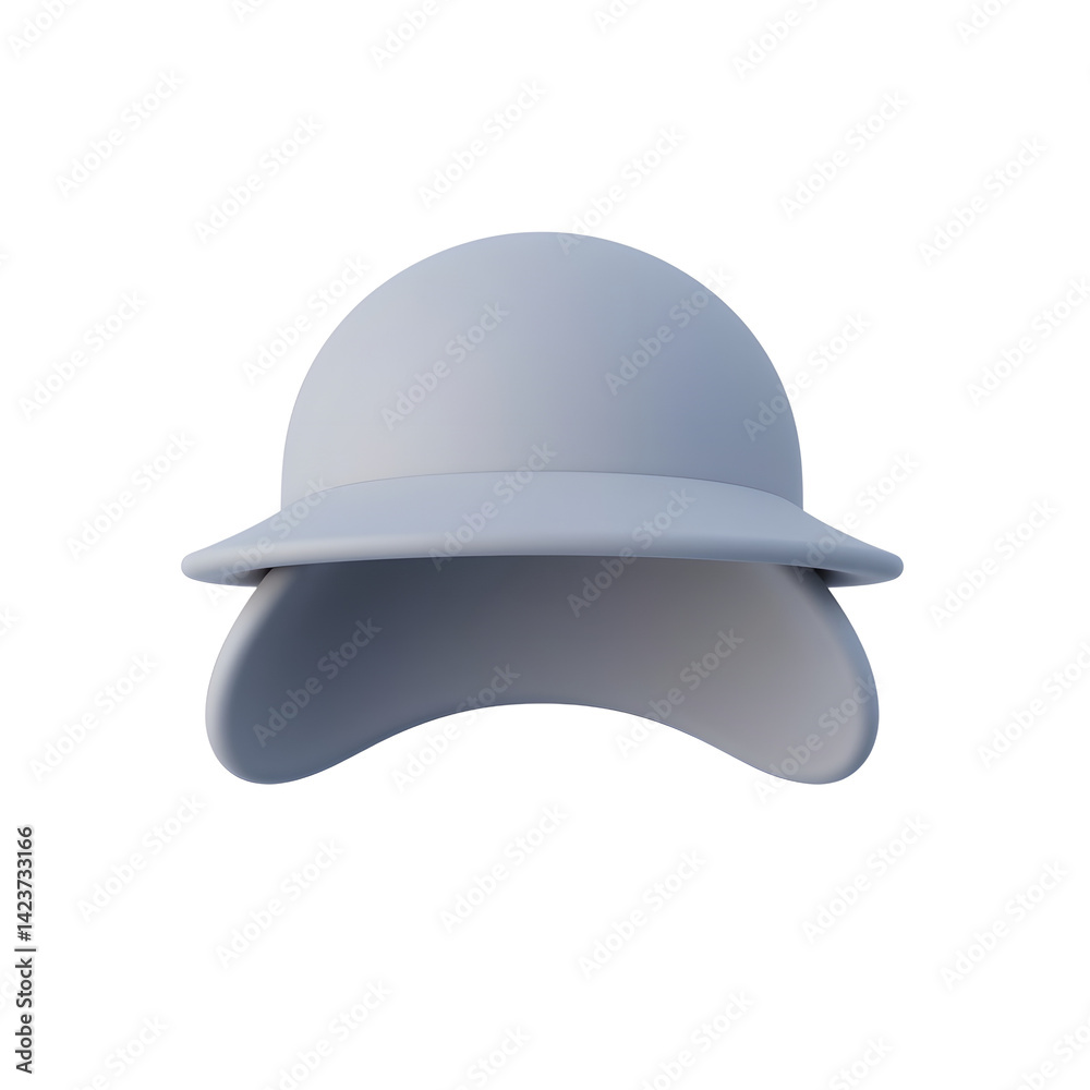 Fototapeta premium Grey Cap Illustration Front View with Round Shape and Visor