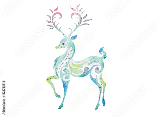 hand drawn vector illustration of a deer