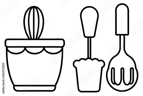 Vintage-Inspired Holiday Baking Line Art