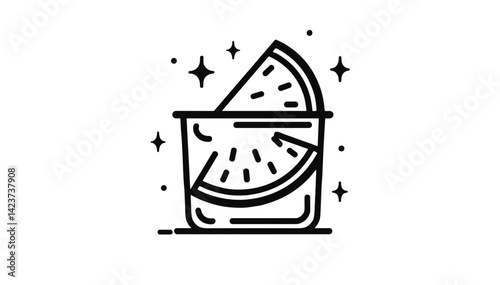 Frozen watermelon slices vector