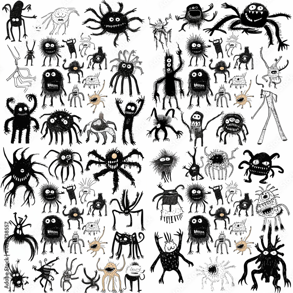 Naklejka premium set of monster. s vector illustration