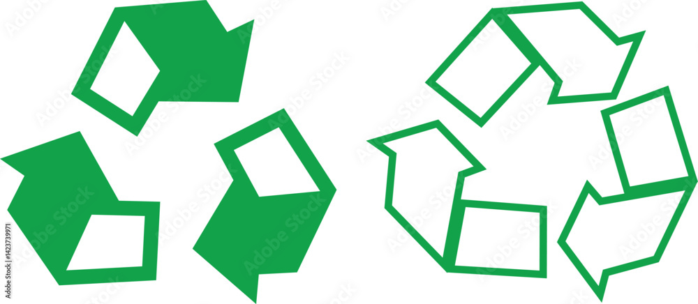 Green recycle flat, outline icons set. Arrows that revolve endlessly Reuse concept Recycled. Rounded angles. Ecology, Bio rotation arrows, leaf symbols illustration isolated on transparent background. Green recycle flat, outline icons set. Arrows that revolve endlessly Reuse concept Recycled. Rounded angles. Ecology, Bio rotation arrows, leaf symbols illustration isolated on transparent background.