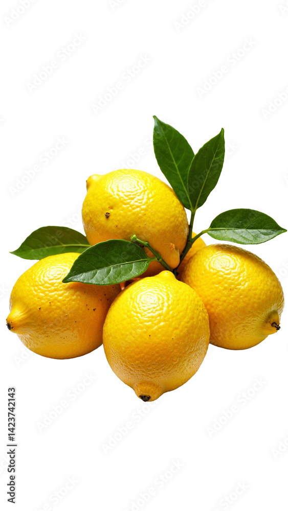 High-resolution image of fresh, vibrant lemons isolated on transparent background for food marketing and recipe blogs. High-resolution image of fresh, vibrant lemons isolated on transparent background for food marketing and recipe blogs.