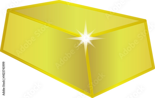 A shiny vector illustration of a Gold Bar.