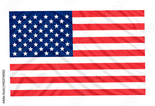 Obraz na płótnie USA Flag, Distorted, Red White Blue, Transparent Background. w salonie