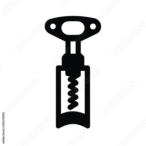 wine opener stencil icon vector illustration